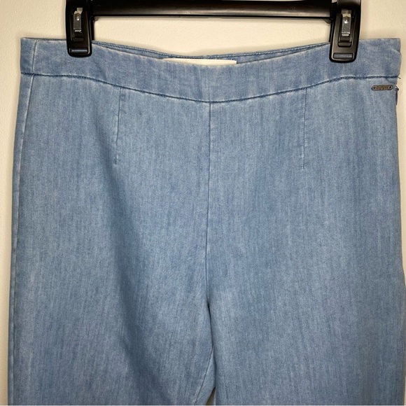 Defry 01 Solid Light Blue Denim Cropped Wide Leg Pants Size 6 Regular - Picture 5 of 8